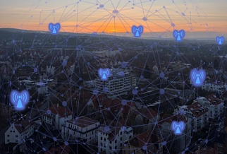 Sensorik.png Überblick über die Innenstadt Göttingen mit Sensoriknetzwerk