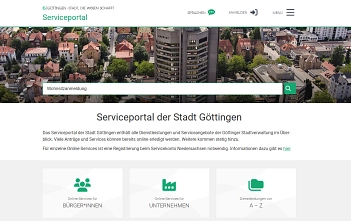 Serviceportal.png Screenshot des Serviceportals der Stadt Göttingen © Stadt Göttingen