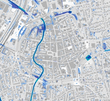 Starkregengefahrenkarte Göttingen&nbsp;&copy;&nbsp;Stadt Göttingen